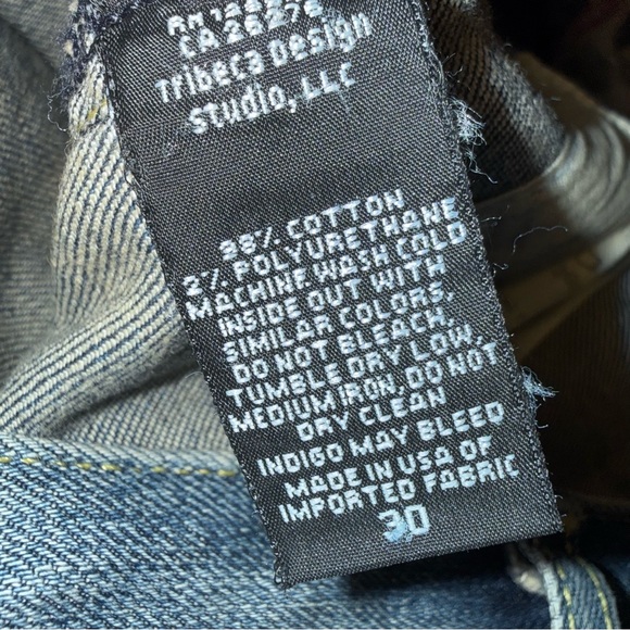 Nili Lotan Emerson Wide Barrel Leg Denim Jeans Pants-Classic Wash-Size 30 - Picture 14 of 15